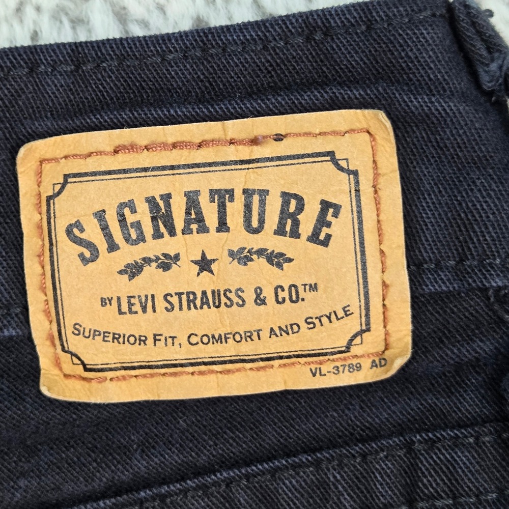 Signature Levi Strauss & Co. Bootcut Jeans Womens Sz 12S At Waist Stretch Black - Picture 7 of 9